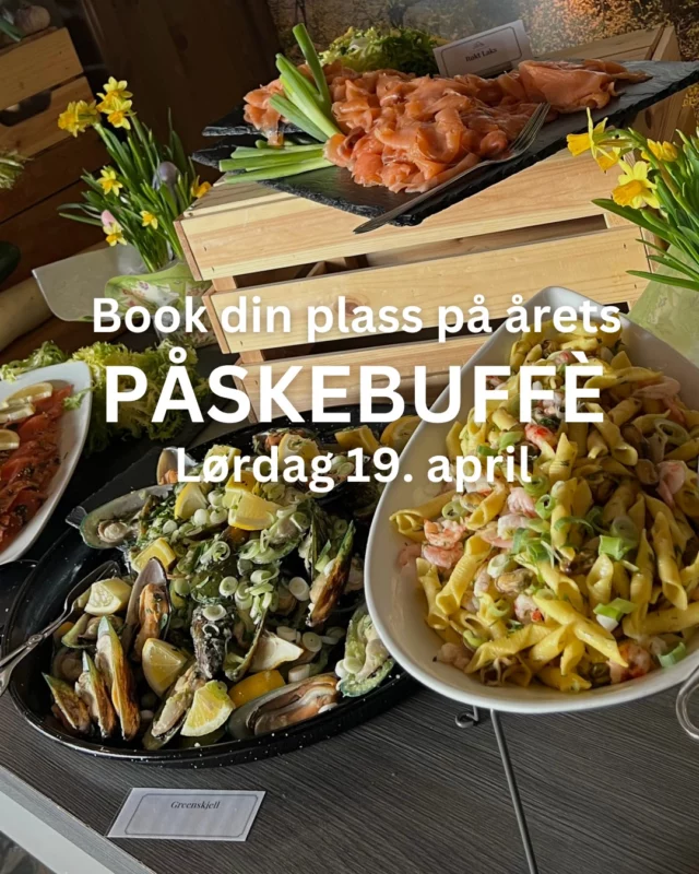 I tradisjonens tro dekker vi opp til deilig påskebuffé på påskeaften (lørdag 19.04)! Det er bare å glede seg 🐣 Husk å booke plass ved å kontakte oss på post@hovdenfjellstoge.no 

👉 Bor du minimum 3 dager hos oss i påsken (perioden 17.-21.04) med pensjon får du dette inkludert i din pakke, eller du kan booke plass til årets påskebuffé utenom.